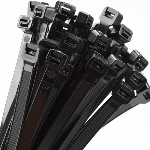 18" Black Heavy-Duty Nylon Zip Ties 100-Pack 200 lb Cable Ties for Shop, Farm, Garage &amp; Outdoor Use ZT14200 - with | Sold by Uncle Wiener's Wholesale