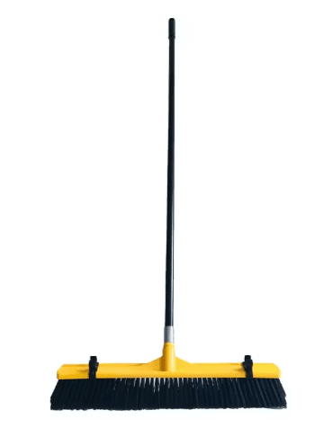 18" Heavy - Duty Push Broom with 55" Steel Handle and Dual Bristles – Industrial Floor Cleaning Broom 03207 - with | Sold by Uncle Wiener's Wholesale