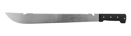 18" Machete with Serrated Blade – 50Mn Steel, Canvas Sheath Included M2056 - with | Sold by Uncle Wiener's Wholesale