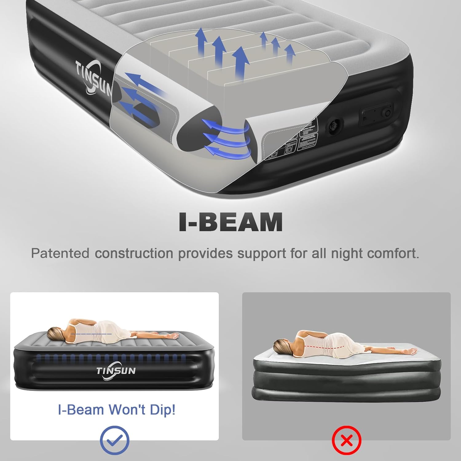 18" Twin Size Air Mattress with Built - in Electric Pump - Raised Inflatable Guest Bed for Camping & Home 129520 - with | Sold by Uncle Wiener's Wholesale