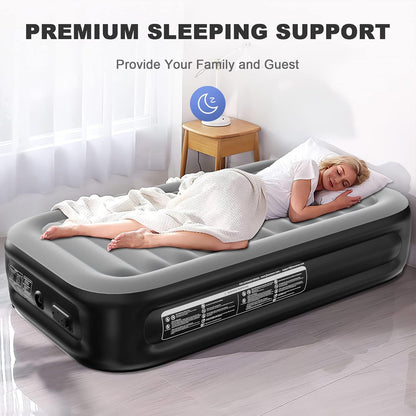 18" Twin Size Air Mattress with Built - in Electric Pump - Raised Inflatable Guest Bed for Camping & Home 129520 - with | Sold by Uncle Wiener's Wholesale