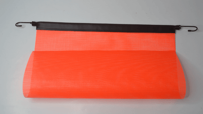 18 x 18 Inch Oversize Safety Flag Set – 6 Pack Bright Orange Mesh Warning Flags with Bungee Cord &amp; EZ Hook for Trailers and Pilot Cars SF18186 - with | Sold by Uncle Wiener's Wholesale
