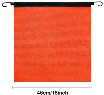 18 x 18 Inch Oversize Safety Flag Set – 6 Pack Bright Orange Mesh Warning Flags with Bungee Cord &amp; EZ Hook for Trailers and Pilot Cars SF18186 - with | Sold by Uncle Wiener's Wholesale
