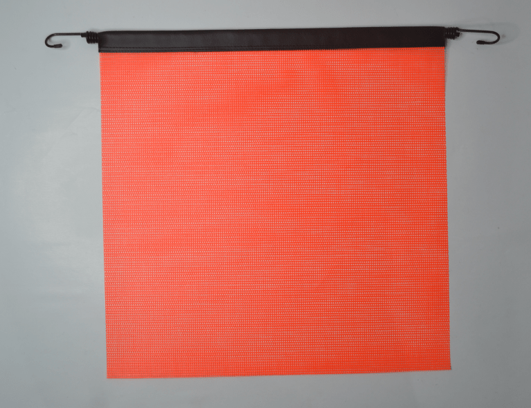 18 x 18 Inch Oversize Safety Flag Set – 6 Pack Bright Orange Mesh Warning Flags with Bungee Cord &amp; EZ Hook for Trailers and Pilot Cars SF18186 - with | Sold by Uncle Wiener's Wholesale