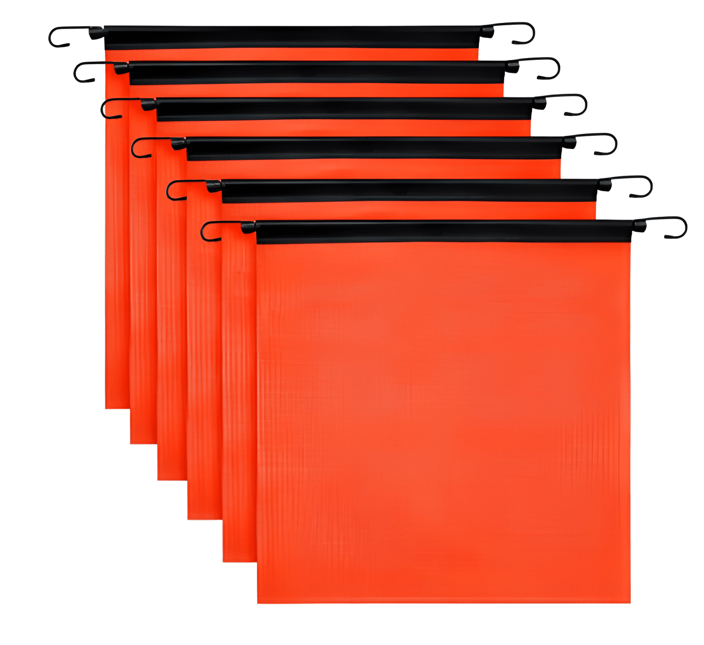 18 x 18 Inch Oversize Safety Flag Set – 6 Pack Bright Orange Mesh Warning Flags with Bungee Cord &amp; EZ Hook for Trailers and Pilot Cars SF18186 - with | Sold by Uncle Wiener's Wholesale