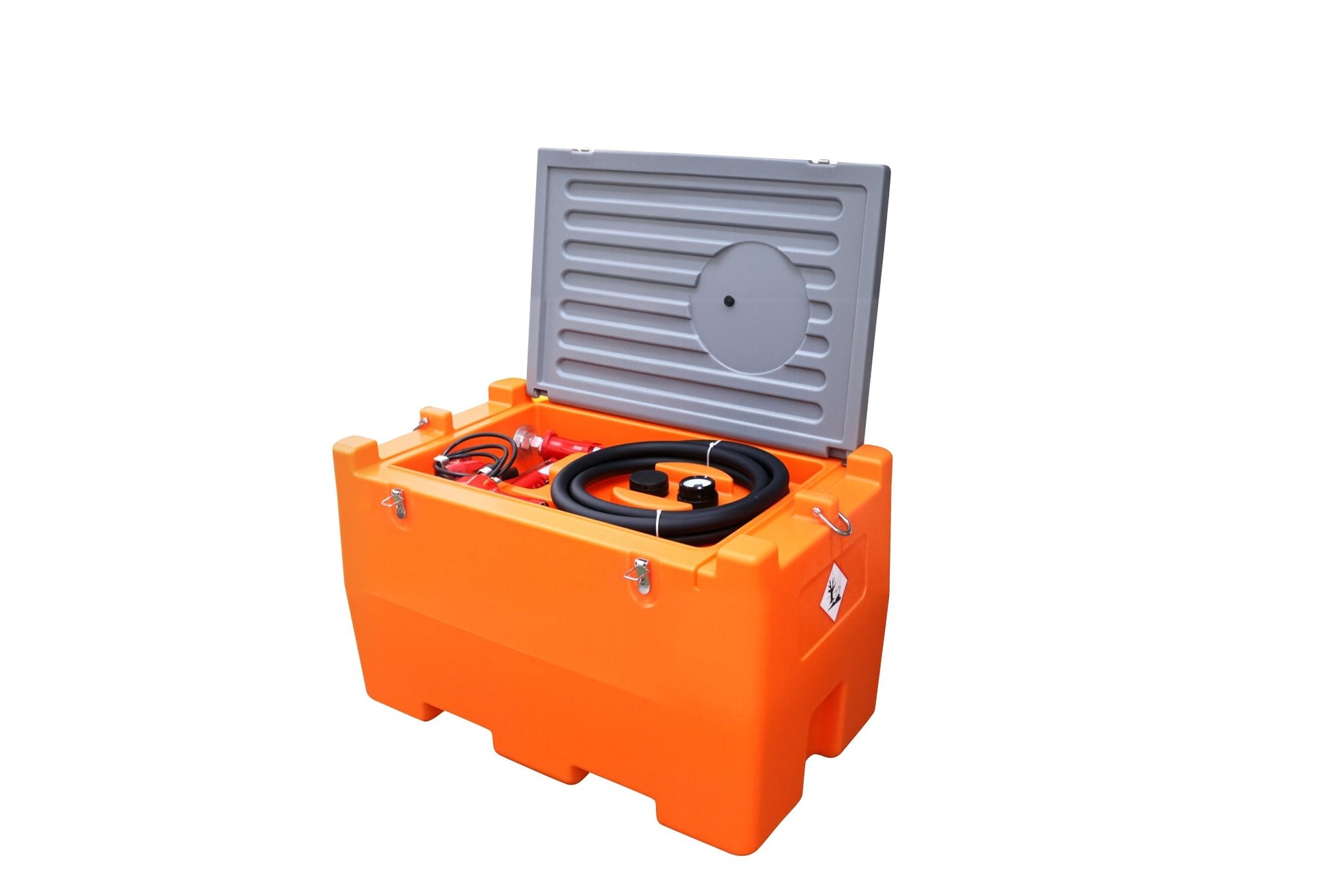 180 Litre Portable Gasoline & Diesel Fuel Tank with 12V DC Fuel Transfer Pump, 4m Delivery Hose & Automatic Shut - Off Nozzle GTK200 - with | Sold by Uncle Wiener's Wholesale