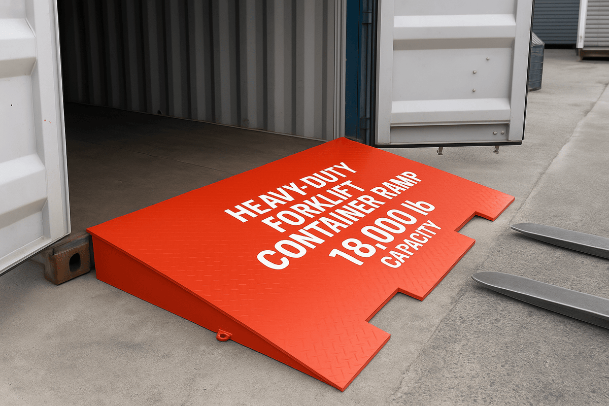 18,000 LB Sea Container Ramp – Forklift & Skid Steer Access | Model CR ...