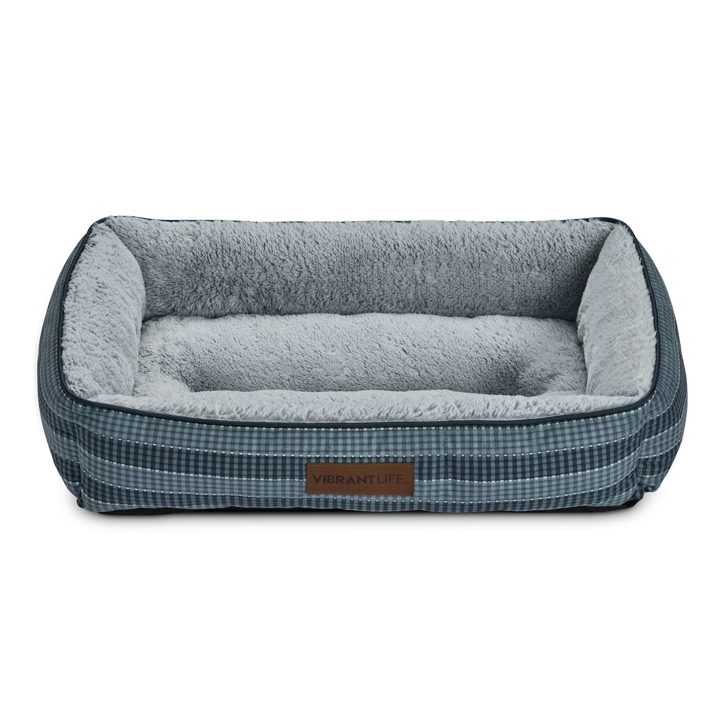 Vibrant Life Medium Lounger Dog Bed Blue 27 x 20 Inch Pet Bed