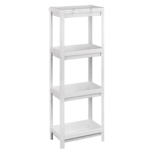 2 Pack Slim 4-Tier Plastic Storage Shelves 9 in Narrow Waterproof Organizer Rack for Kitchen, Bathroom & Under Sink AMPPR04
