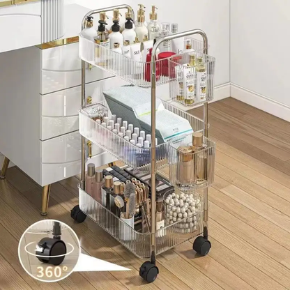3-Tier Acrylic Storage Rack Small Clear Organizer Shelf 13" x 8.3" x 26" YYAC19