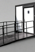7-foot ADA-compliant portable restroom with ramp in outdoor setting
Inside view of wheelchair-accessible bathroom interior
Front door of handicap bathroom unit with ramp
Washbasin and toilet setup in ADA portable unit
Side view of accessible bathroom setup