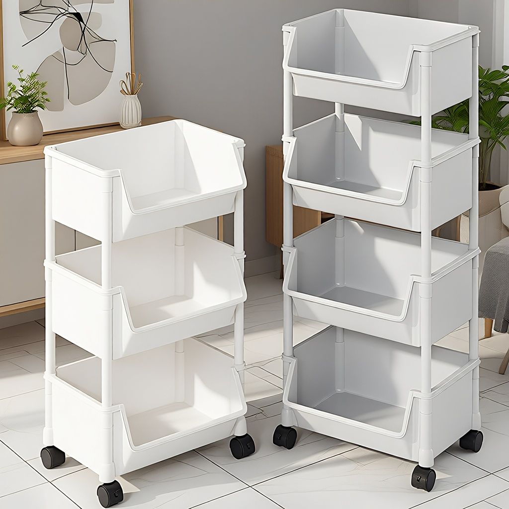 4-Tier Slim Storage Rack Organizer Shelf 13.8" x 10.2" x 38.6" YYSR15