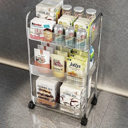 3-Tier Acrylic Storage Rack Small Clear Organizer Shelf 13" x 8.3" x 26" YYAC19