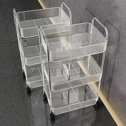 3-Tier Acrylic Storage Rack Small Clear Organizer Shelf 13" x 8.3" x 26" YYAC19