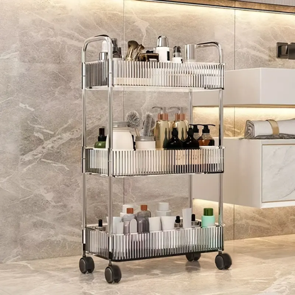 3-Tier Acrylic Storage Rack Small Clear Organizer Shelf 13" x 8.3" x 26" YYAC19