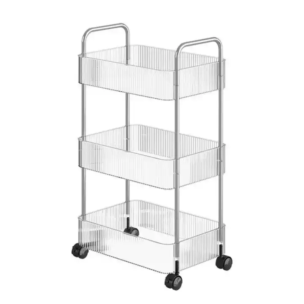 3-Tier Acrylic Storage Rack Small Clear Organizer Shelf 13" x 8.3" x 26" YYAC19
