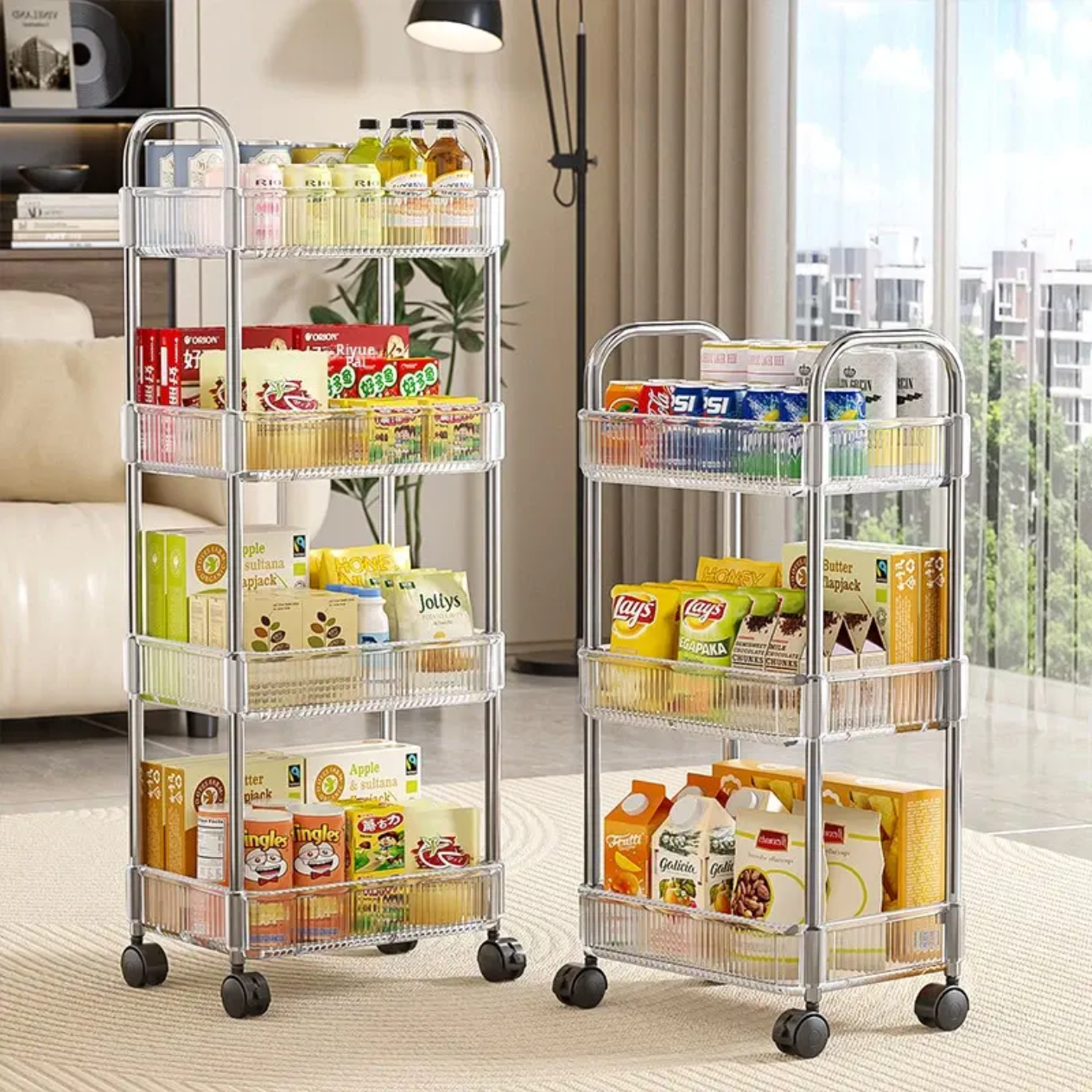 3-Tier Acrylic Storage Rack Small Clear Organizer Shelf 13" x 8.3" x 26" YYAC19