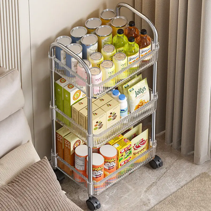 3-Tier Acrylic Storage Rack Small Clear Organizer Shelf 13" x 8.3" x 26" YYAC19