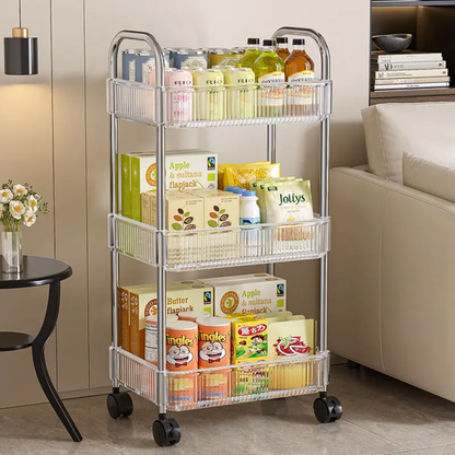 3-Tier Acrylic Storage Rack Small Clear Organizer Shelf 13" x 8.3" x 26" YYAC19