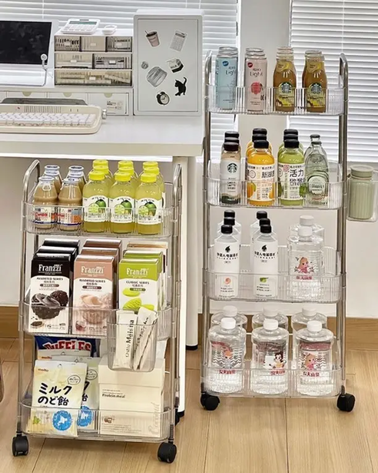 3-Tier Acrylic Storage Rack Small Clear Organizer Shelf 13" x 8.3" x 26" YYAC19