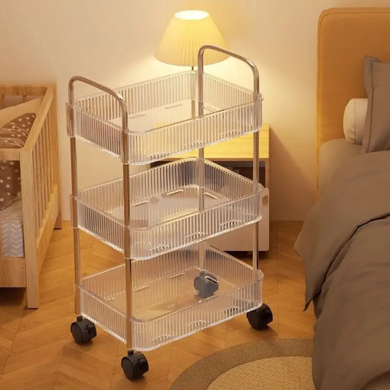 3-Tier Acrylic Storage Rack Small Clear Organizer Shelf 13" x 8.3" x 26" YYAC19