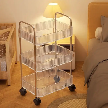 3-Tier Acrylic Storage Rack Small Clear Organizer Shelf 13" x 8.3" x 26" YYAC19
