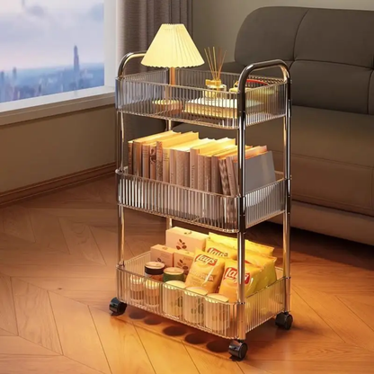 3-Tier Acrylic Storage Rack Small Clear Organizer Shelf 13" x 8.3" x 26" YYAC19