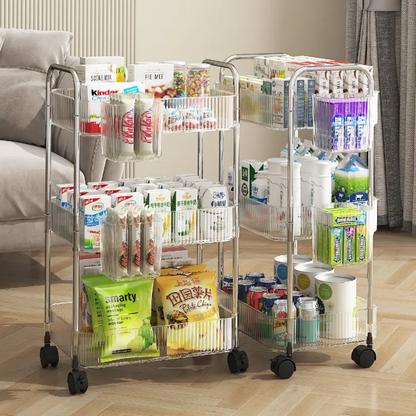 3-Tier Acrylic Storage Rack Small Clear Organizer Shelf 13" x 8.3" x 26" YYAC19