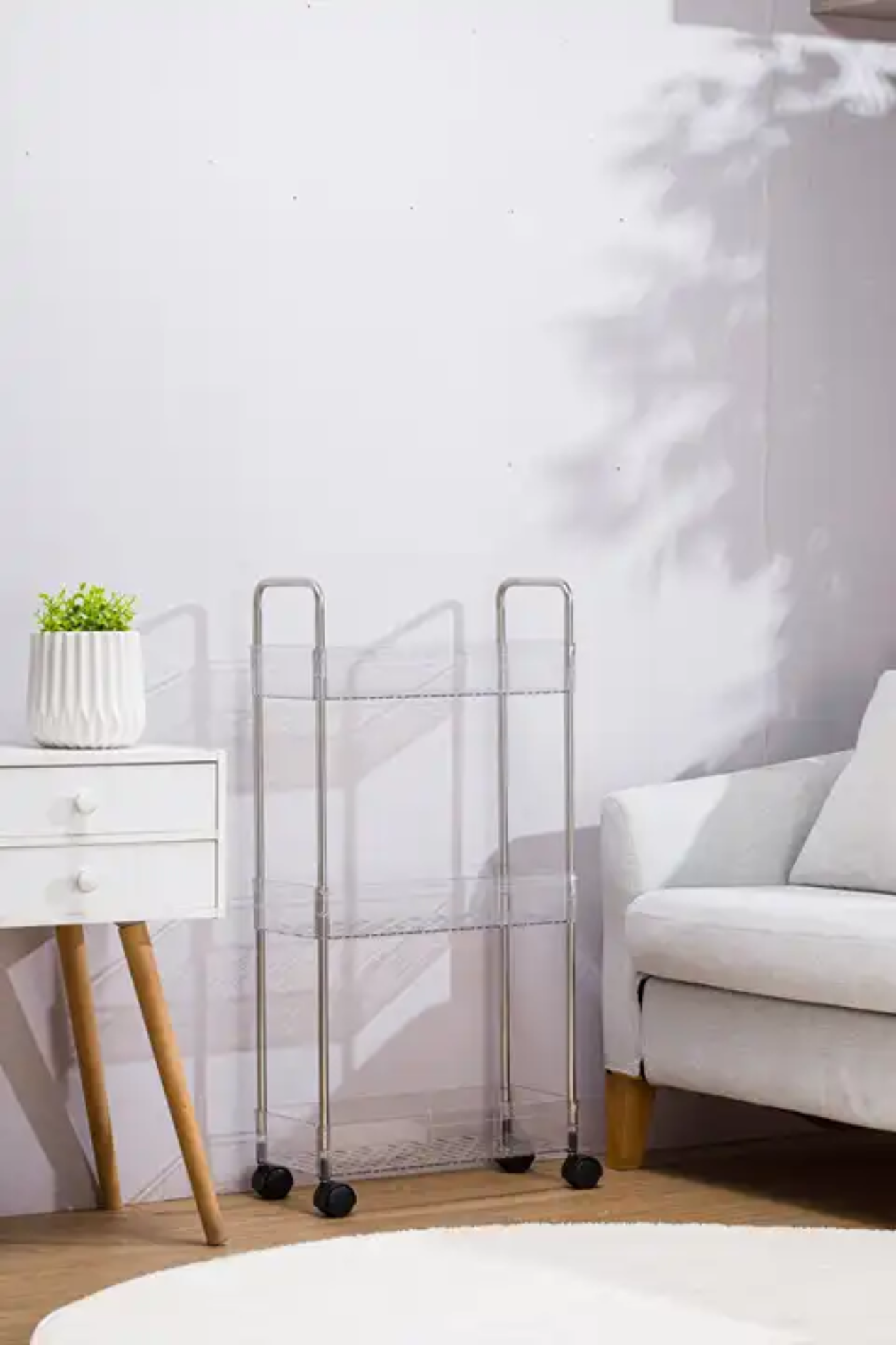 3-Tier Acrylic Storage Rack Small Clear Organizer Shelf 13" x 8.3" x 26" YYAC19