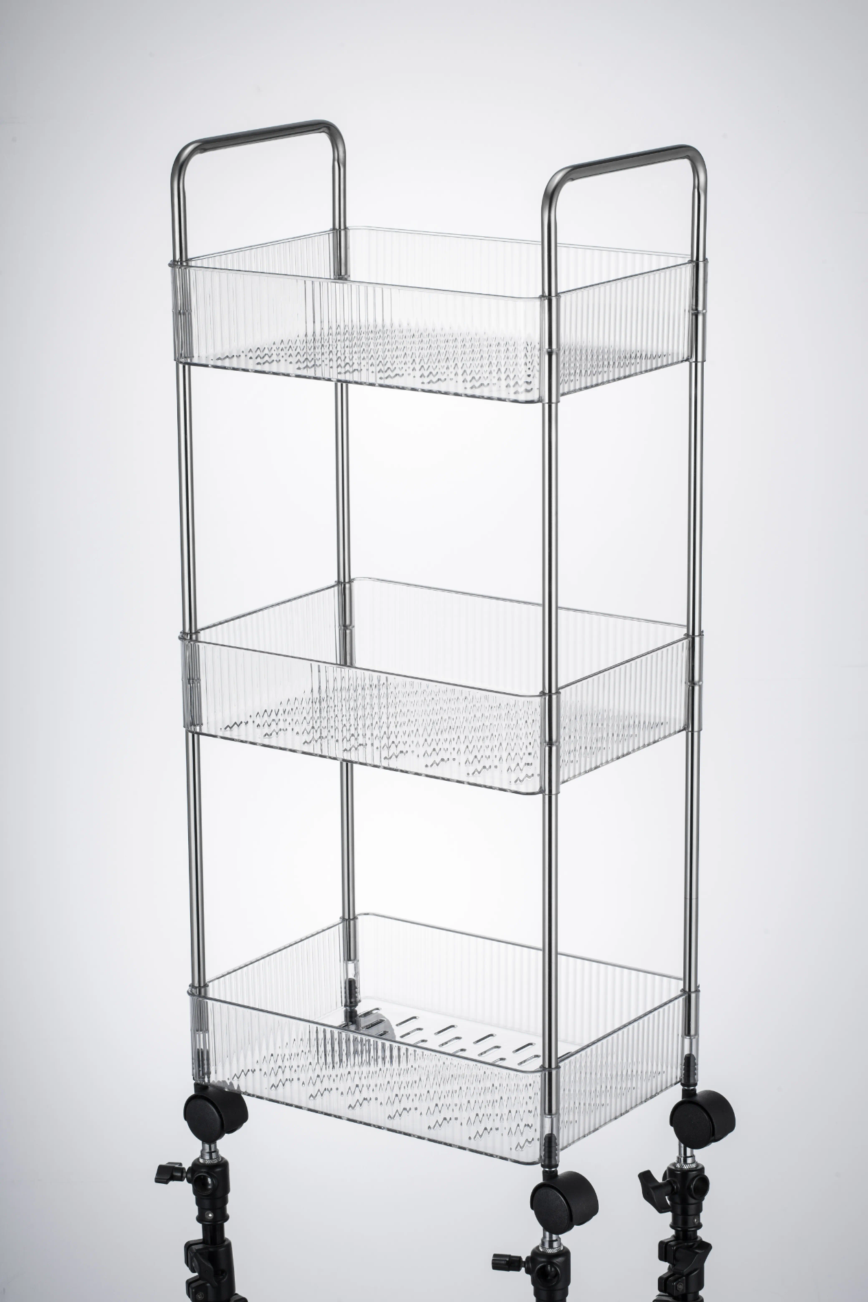 3-Tier Acrylic Storage Rack Small Clear Organizer Shelf 13" x 8.3" x 26" YYAC19