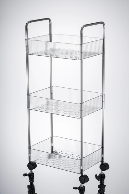 3-Tier Acrylic Storage Rack Small Clear Organizer Shelf 13" x 8.3" x 26" YYAC19
