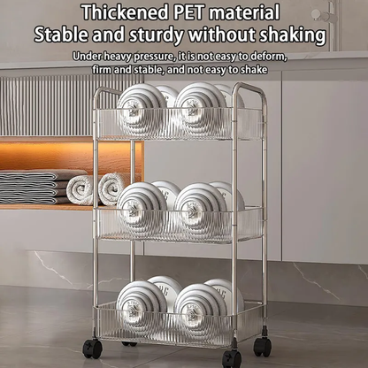 3-Tier Acrylic Storage Rack Small Clear Organizer Shelf 13" x 8.3" x 26" YYAC19