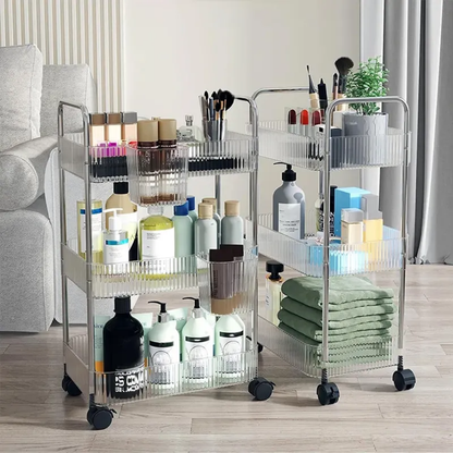 3-Tier Acrylic Storage Rack Small Clear Organizer Shelf 13" x 8.3" x 26" YYAC19