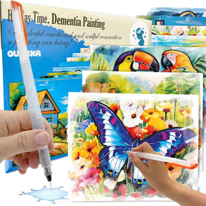 Water Painting Activity Kit – Vibrant Blooms 10-Pack, No-Mess Water Art with Brush