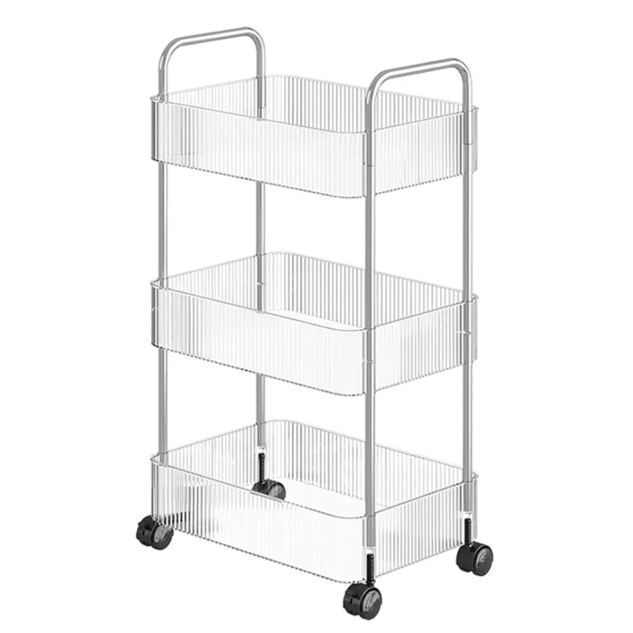 3-Tier Acrylic Storage Rack Small Clear Organizer Shelf 13" x 8.3" x 26" YYAC19