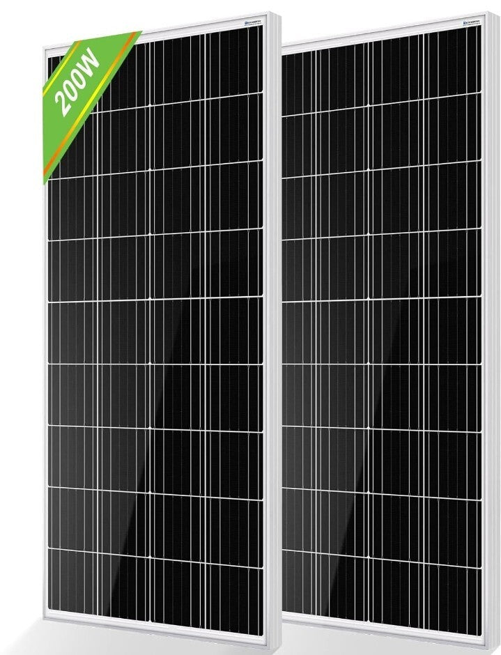 2× 195W Solar Panels (390W Total) – High - Efficiency, MC4 Connectors, IP67 AMN195 - with | Sold by Uncle Wiener's Wholesale