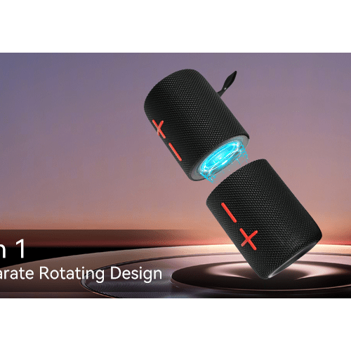 2-in-1 Magnetic Split TWS Bluetooth Speaker with Colourful LED Light, IPX5 Waterproof Design &amp; Portable Stereo Sound BKTWS2 - with | Sold by Uncle Wiener's Wholesale