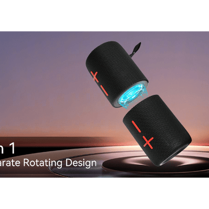 2-in-1 Magnetic Split TWS Bluetooth Speaker with Colourful LED Light, IPX5 Waterproof Design &amp; Portable Stereo Sound BKTWS2 - with | Sold by Uncle Wiener's Wholesale
