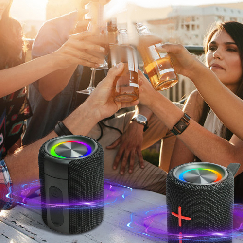 2-in-1 Magnetic Split TWS Bluetooth Speaker with Colourful LED Light, IPX5 Waterproof Design &amp; Portable Stereo Sound BKTWS2 - with | Sold by Uncle Wiener's Wholesale