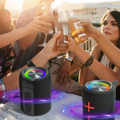 2-in-1 Magnetic Split TWS Bluetooth Speaker with Colourful LED Light, IPX5 Waterproof Design &amp; Portable Stereo Sound BKTWS2 - with | Sold by Uncle Wiener's Wholesale