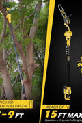 2 - in - 1 Mini Chainsaw & Cordless 6 Inch Pole Saw,21V 3Ah Battery Powered Brushless Electric Rotatable Pole Saw 15 - Foot Max Reach & Multi - Angle for Tree Branches Pruning, Wood Cutting - with | Sold by Uncle Wiener's Wholesale