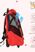 2 - in - 1 Pet Carrier with Wheels & Backpack – Red Travel Bag for Cats & Small Dogs IDC014 - Pet Carrier with | Sold by Uncle Wiener's Wholesale