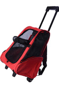 2 - in - 1 Pet Carrier with Wheels & Backpack – Red Travel Bag for Cats & Small Dogs IDC014 - Pet Carrier with | Sold by Uncle Wiener's Wholesale