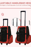 2 - in - 1 Pet Carrier with Wheels & Backpack – Red Travel Bag for Cats & Small Dogs IDC014 - Pet Carrier with | Sold by Uncle Wiener's Wholesale
