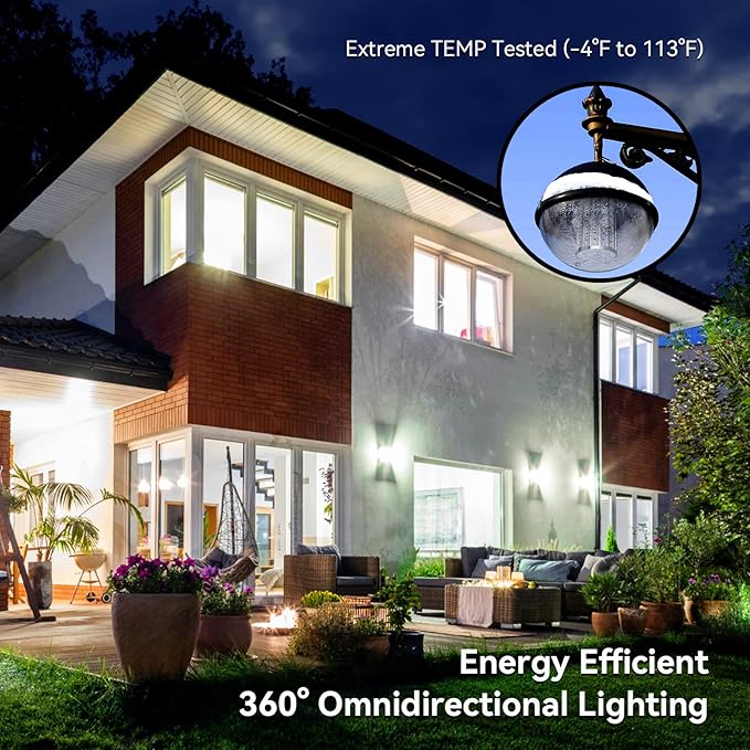 2 - Pack 60W LED Corn Light Bulbs – 5500 Lumen 6500K Daylight, 500W Equivalent, E26E27 Base, 360° Area Lighting for Garage & Warehouse – CL06022 - with | Sold by Uncle Wiener's Wholesale
