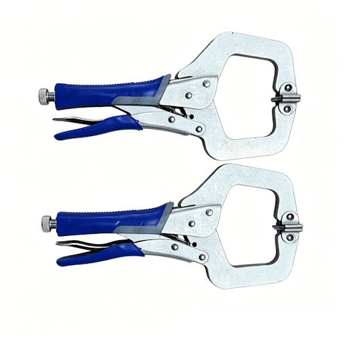 2-Pack Adjustable Metal Face Clamps with 3" Jaw Reach for Woodworking, Welding, Repairs & Pocket Hole Joinery FC2946 - with | Sold by Uncle Wiener's Wholesale