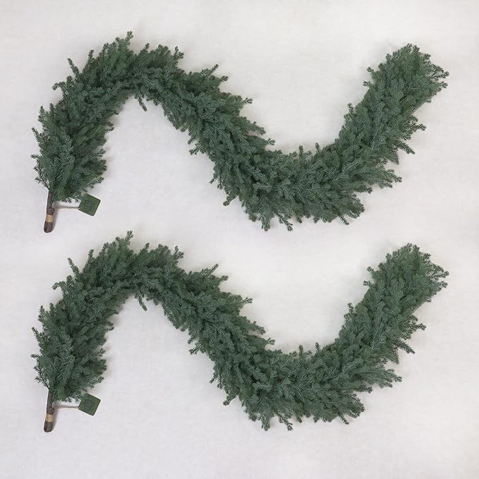 2 Pack Artificial Norfolk Pine Garland 6 Ft Real Touch Green Christmas Garland - with | Sold by Uncle Wiener's Wholesale