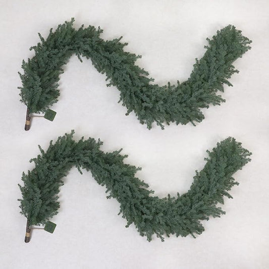 2 Pack Artificial Norfolk Pine Garland 6 Ft Real Touch Green Christmas Garland - with | Sold by Uncle Wiener's Wholesale