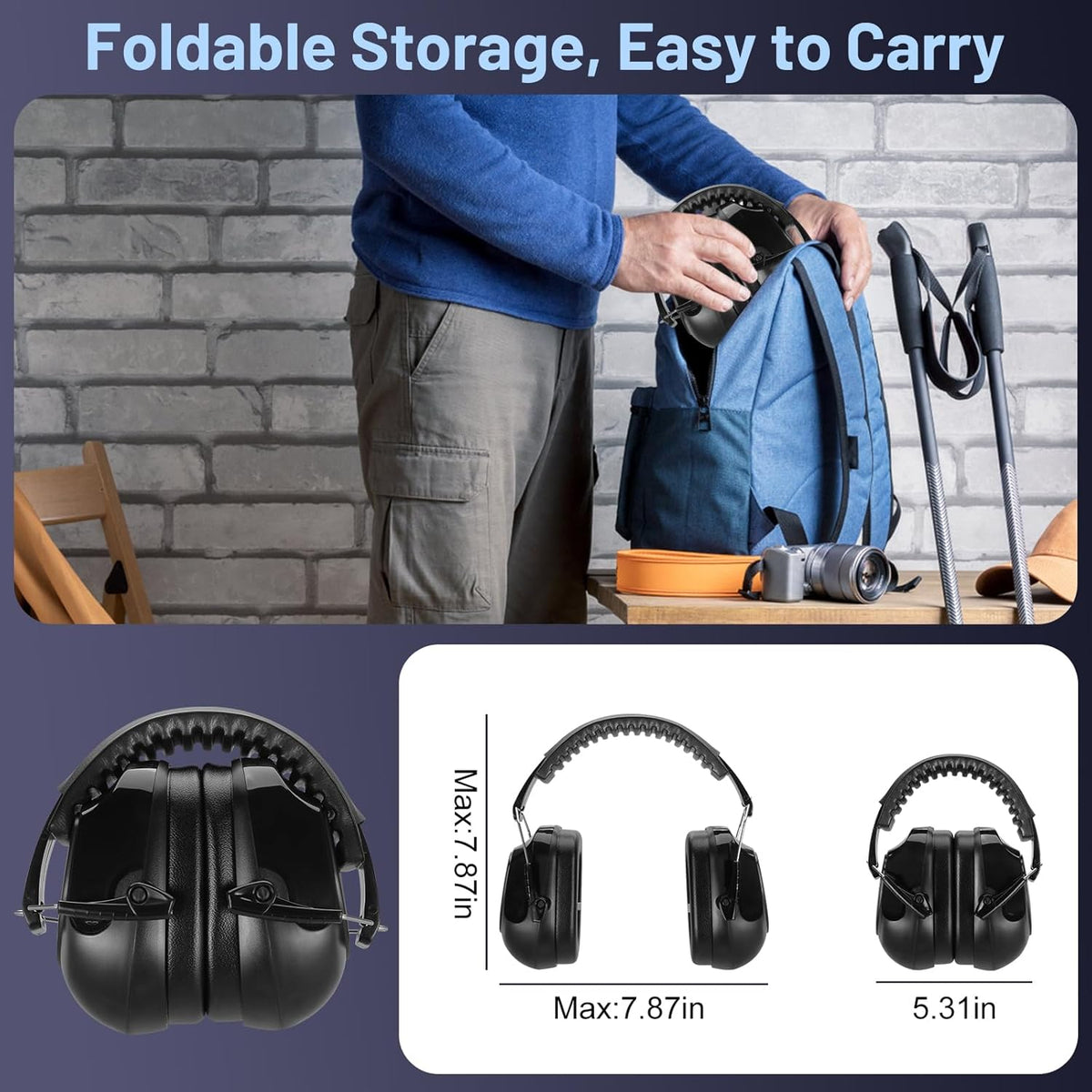 2-Pack Ear Protection Safety Earmuffs with ABS Shell &amp; PU Sponge Padding for Work, Shop, Yard, Garage &amp; Noise Reduction S1346 - with | Sold by Uncle Wiener's Wholesale