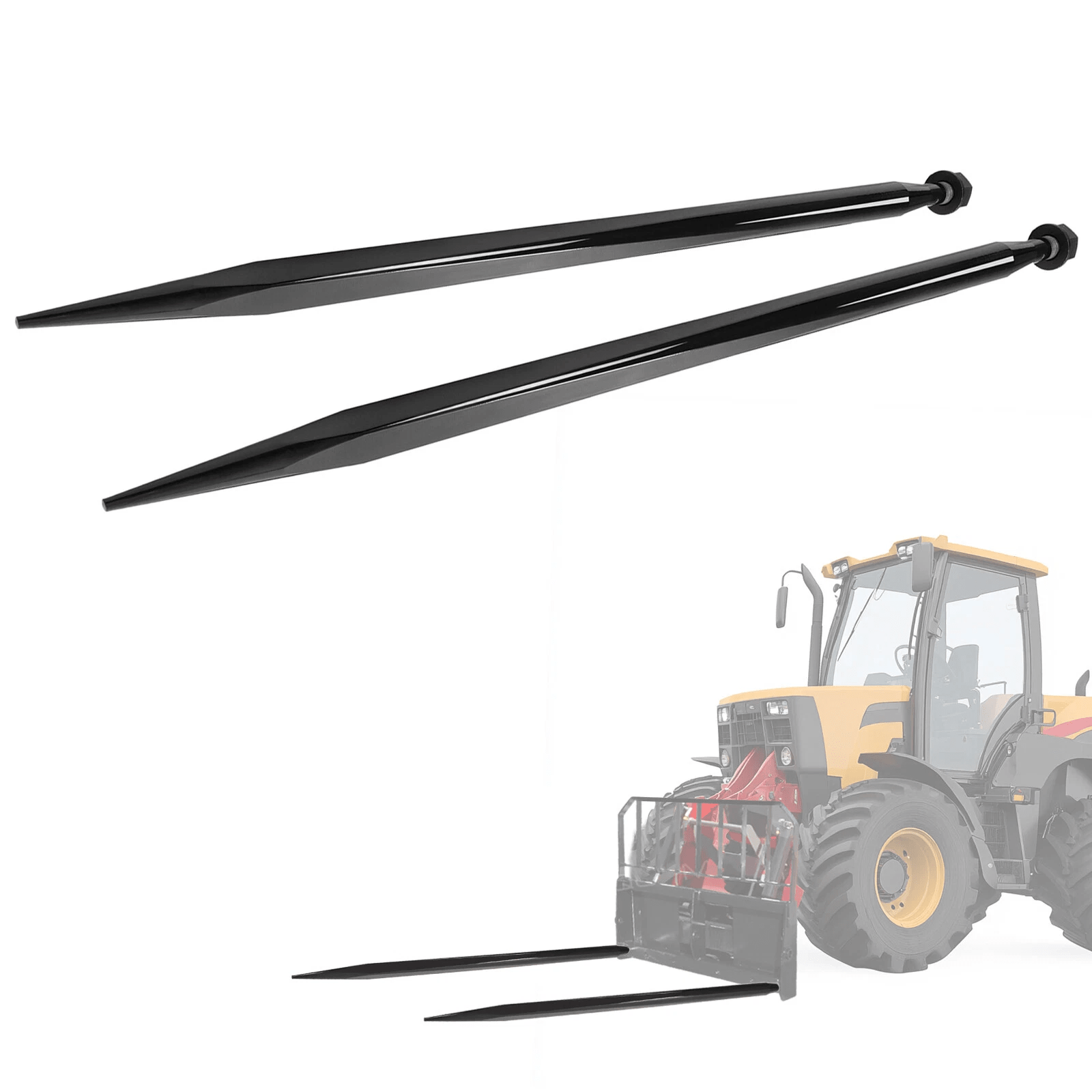 2 Pack Hay Spike 49 In Square Bale Spear Skid Steer Tractor 9000 Lb LYOM40542BK - with | Sold by Uncle Wiener's Wholesale